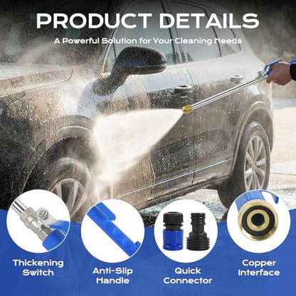 2026 New Jet Nozzle High Pressure Hose Nozzle, 2-1 High Pressure Power Washer Wand, VersatileCleaning Tool for Gutter, Patio, Car Wash,Gardening,Built to Last for Homeowners & Garden Enthusiasts