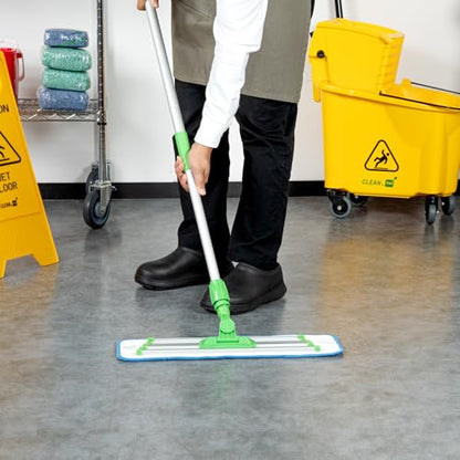 Restaurantware Aluminum Mop Frame - 16 Inch - Lightweight Swivel Cleaning Tool - Industrial Slim Design - Green