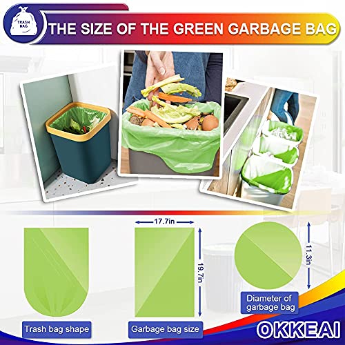 OKKEAI 3 Gallon Small Trash Bags 100 Counts Small Trash Can Liners Garbage Bags Mini 10L Wastebasket Bin Liners Bags for Bathroom Kitchen Bedroom Living Room Office,Green - style: 3 Gallon-100-Green