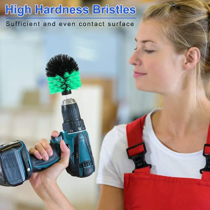 Drill Brush Nylon Drill Brush Attachment Electric Power Scrubber Scrub Brush Multi Purpose Cleaning Supplies for Drill Bathroom Surfaces Tub Grout Shower Kitchen Tile Auto Car (Multicolor, 6 Pcs)