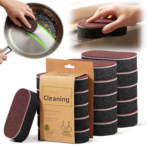 Emery Magic Wipe Sponge, Nano Carborundum Scrub Sponge, Heavy Duty Scouring Pad, Cleaning Sponge for Pots Pans Kitchen (15 PCS) - color: 15 Pcs