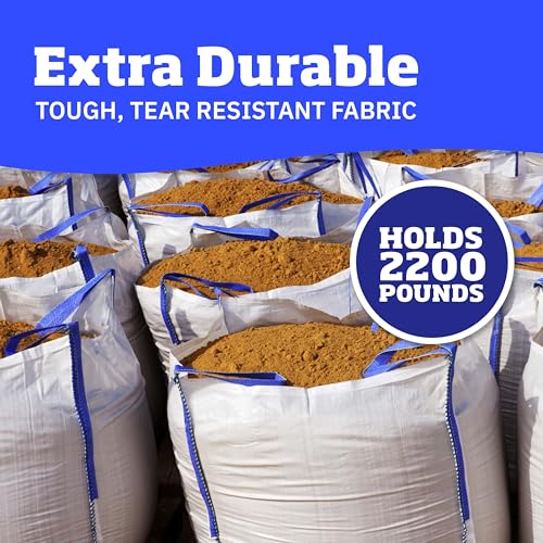 DURASACK Heavy Duty Builder's Bulk Bags 200-Gallon White Woven Polypropylene Contractor Trash Bags for Demo and Construction, Holds up to 2200 lbs, Open Top, Pack of 3 - size: Pack of 3
