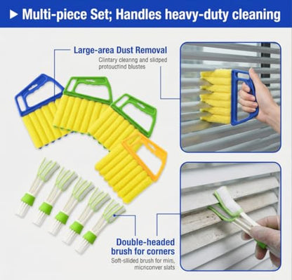 10 Pcs Blind Cleaner Duster Tool, 5 Washable 7-Fingers Dusters Cleaners and 5 Air Vent Cleaners for Venetian, Window Blinds Cleaning Set for Air Conditioner and Fans Vents
