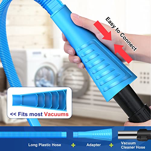 Sealegend 2 Pieces Dryer Vent Cleaner Kit, Dryer Lint Vacuum Attachment with Dryer Lint Remover Brush for Power Washer and Dryer Vent Vacuum Hose Cleaner Replacement Parts - color: Blue