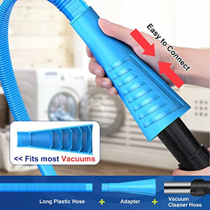 Sealegend 2 Pieces Dryer Vent Cleaner Kit, Dryer Lint Vacuum Attachment with Dryer Lint Remover Brush for Power Washer and Dryer Vent Vacuum Hose Cleaner Replacement Parts - color: Blue