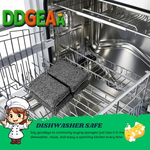 Heavy - Duty Kitchen Sponge - 20 Times More Durable, Scratch Free, Suitable for Non Stick Cookware Cut Resistant, Multi - Purpose Cleaning Supplies for Home, Bathroom (2 Pack Grey) - size: 2 Pack