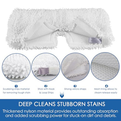 6 Pack Steam Mop Replacement Pads for Shark Steam Pocket Mop S3500 Series S3501 S3601 S2902 S3901 S3550 S3601d S3801 S3801co Se450 S2901, Washable & Reusable Microfiber Mop Pads - color: 6 Pack Plush
