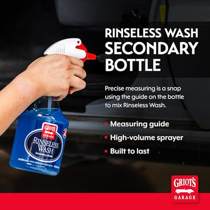 Griot's Garage Rinseless Wash Secondary Bottle with Sprayer, Durable, OSHA-Compliant, Features a Built-in Measuring Scale, 10489