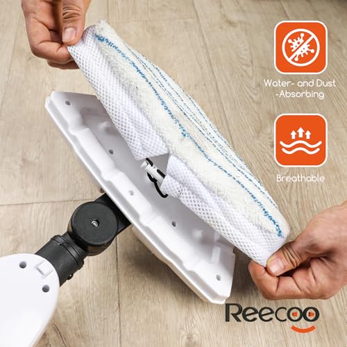 REECOO Steam Mop with Attachments,20s Rapid Heating,Lightweight Floor Steamer for Kitchen, Living Room Wood Floor Tile Carpet Cleaning