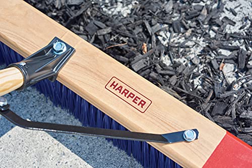 Harper 24 Inch Push Broom with Stiff Bristles, Premium Heavy Duty Outdoor Wet/Dry Rough-Surface, for Mulch, Gravel, Oil Dry, Dirt, Soil, with Long Wooden Handle - style: Premium Outdoor Wet/Dry Rough-Surface Push Broom