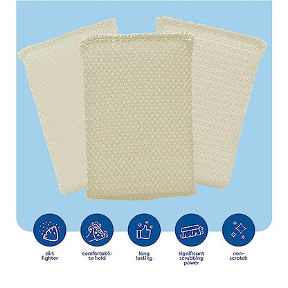 Multi-Purpose Scouring Pad by Scrub-It - Non-Scratch Cleaning Dobie Pads for Pots, Pans, Dishes, Utensils & Non-Stick Cookware - Sponge Scrubbers Use for Kitchen, Bathroom & More (6 Pack) - size: 6 Pack