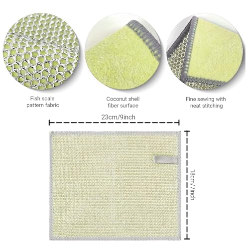 New Upgrade Multipurpose Non Scratch Wire Dishcloth, Soft Wire Dishwashing Rag Safe for Non-Stick Cookware, Scrubs & Cleans for Dishes, Sinks, Counters, Easy Rinsing (10Pcs)