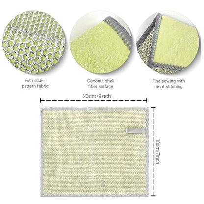 New Upgrade Multipurpose Non Scratch Wire Dishcloth, Soft Wire Dishwashing Rag Safe for Non-Stick Cookware, Scrubs & Cleans for Dishes, Sinks, Counters, Easy Rinsing (10Pcs)
