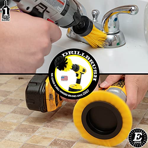 Tile and Grout Cleaning Drill Brush Set - 3 pack Drill Brush Power Scrubber Cleaning Brush Yellow Medium Stiffness - Shower Floor Scrub Brush for Drill - Bathroom Scrub Brush for Drill - Crevice Brush - color: Yellow