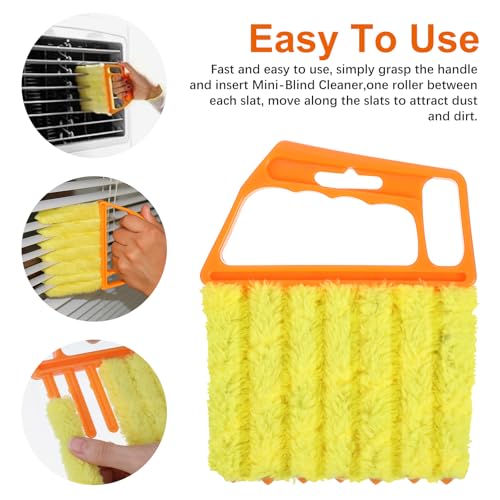 12pcs blinds cleaner tool handheld mini blind cleaner for vinyl blinds 7Finger Washable blind cleaners duster tool for Air Conditioner Window Fan Siding Dust Dirty Removable window cleaners