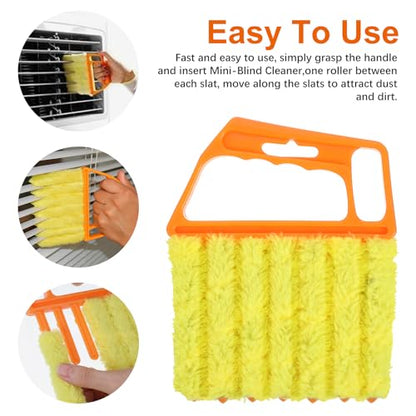 12pcs blinds cleaner tool handheld mini blind cleaner for vinyl blinds 7Finger Washable blind cleaners duster tool for Air Conditioner Window Fan Siding Dust Dirty Removable window cleaners