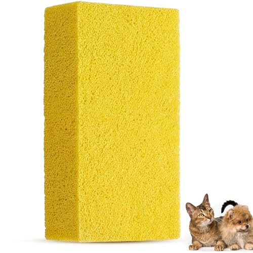 1 Pack Pet Hair Remover Sponge Cat and Dog Hair Sponge Rubber Pet Fur Lifter Removal Tool, Remove from Furniture, Carpet, Bedding, Clothing, 6.26 x 3.28 x 1.89 Inch (Yellow) - color: Yellow