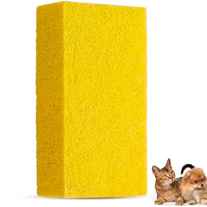1 Pack Pet Hair Remover Sponge Cat and Dog Hair Sponge Rubber Pet Fur Lifter Removal Tool, Remove from Furniture, Carpet, Bedding, Clothing, 6.26 x 3.28 x 1.89 Inch (Yellow) - color: Yellow