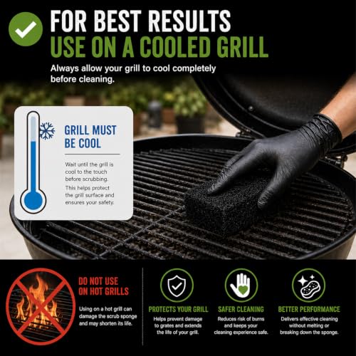 Grill Cleaning Kit, 10 PCS Bristle-Free Griddle Scrubber Pads with Reusable Handle, 4 Cleaning Levels for Blackstone, Grill Grates, Cast Iron, Smoker & Oven Racks