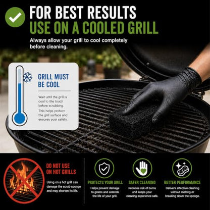 Grill Cleaning Kit, 10 PCS Bristle-Free Griddle Scrubber Pads with Reusable Handle, 4 Cleaning Levels for Blackstone, Grill Grates, Cast Iron, Smoker & Oven Racks