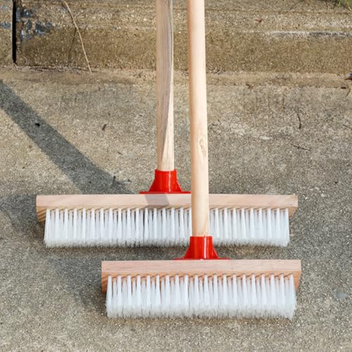 SHINEOFI Hard Bristle Floor Brush with Long Handle Nylon Stiff Bristle Scrub Brush for Bathroom and Outdoor Patio Cleaning for Heavy-Duty Floor and Carpet Stain Removal