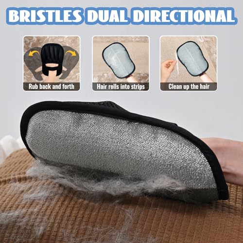 1 PCS Pet Hair Removal Glove for Dogs and Cats Reusable Newly Upgraded Five-Finger Electrostatic Pet Cat Dog Hair Remover Non-Slip Dog Hair Remover Tool for Couch, Clothing, Car Seat,Carpet - size: Black，1PCS