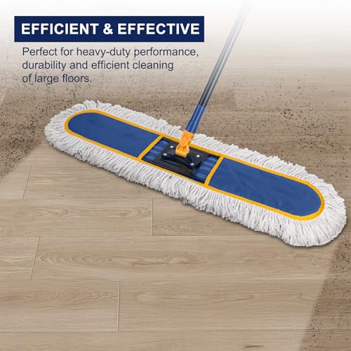 36" Commercial Dust Mop Replacement Heads,2 Pack Reusable Industrial Dust Mop Pads, Washable Cotton Dust Mop Refill for Floor Cleaning & Janitorial Supplies,Only Fits:B0D7MLVMZT,B0DZ2HZD35,B0FHHLCXZ9 - size: 36" Replacement Pads (2-Pack)