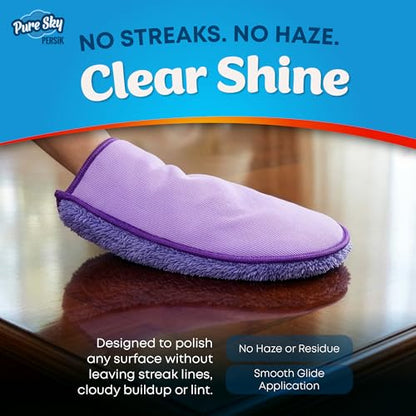 persik Pure-Sky Ultra Microfiber Cleaning Glove – JUST ADD Water No Detergents Needed - 2-in1, Combination for Glass and Multipurpose – Streak Free Magic Window Polishing Glove - Removes Stains, Dust - style: Glass and Multipurpose Glove