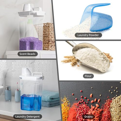 G2 GO2GETHER Laundry Detergent Container,2Pack -95oz Laundry Detergent Dispenser with 5 labels for Laundry Room, Laundry Scent Beads, Powder,Bleach,Soap,Fabric Softener Storage and Organization. - style: 95OZ