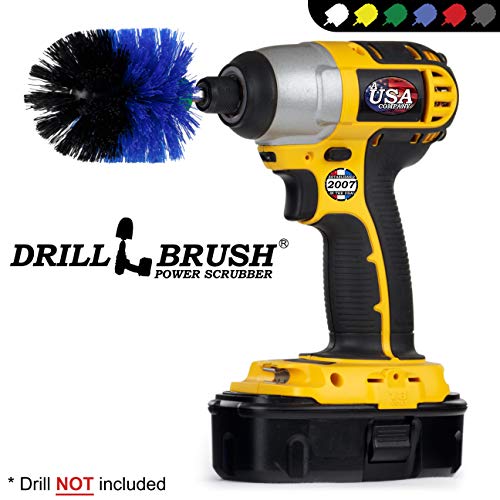 Cleaning Supplies - Scrub Brush - Boat Accessories - Drill Brush - Hull Cleaner - Algae - Barnacles - Boat - Kayak - Canoe - Carpet Cleaner - Vinyl - Deck Brush - Fiberglass - Fishing Boat - Pontoon - color: Blue