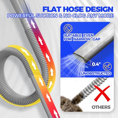Holikme Dryer Vent Cleaner Kit Dryer Lint Vacuum Attachment Brush, Lint Remover, Dryer Vent Vacuum Hose Replacement Parts,Duct Cleaning, Grey - color: Gray