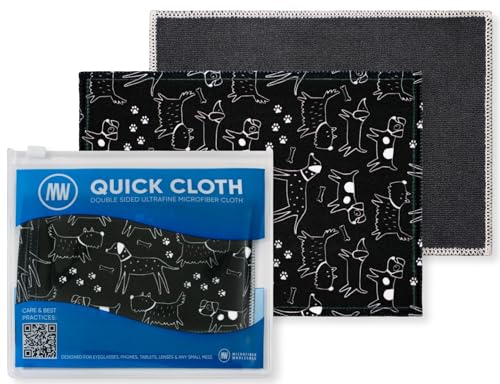 Microfiber Wholesale Quick Cloth Glasses Cleaning Cloths – 5x7, Dogs, 2 Pack with Case | Double-Sided Lens Cleaner for Eyeglasses, Camera, Screens & Glass | Reusable Microfiber Glass Polishing Cloths - color: Dogs, size: 5"x7"