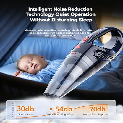 Oryzom Handheld Vacuum,Ultra-Powerful Cordless Handheld Vacuum, Portable Wet & Dry Cleaning, Fast Charging, Lightweight & Low Noise, Compact Vacuum for Car and Home Use