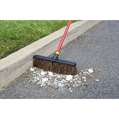 Quickie Bulldozer 18-Inch Palmyra Push Broom, Rough Surface Cleaning, Push Broom Cleaning Sweeps Stones, Rubble, Wood Shavings - size: 18 Inch, style: Rough Surface