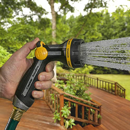 Melnor 65188AMZ RelaxGrip Metal Nozzle, Multi-Pattern, Arthritis Foundation Ease of Use Certified, Quick Connect Bundle, Black, Yellow - size: 8-Pattern, style: Thumb Control