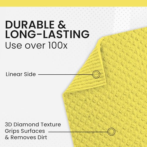 Swedish DishCloths - 10 Pack (Yellow), (German Material) Reusable Cellulose Sponge Cloth for Kitchen - Household, Highly Absorbent, No-Odor Dishcloth - color: 003 Yellow