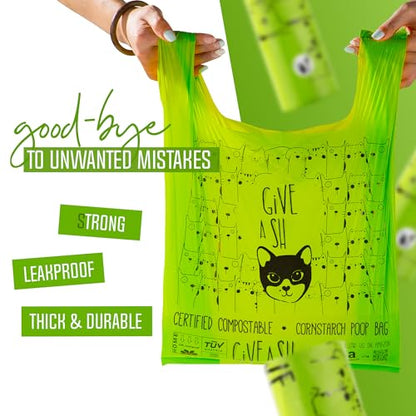 Certified Home Compostable Cat Litter Bags For Poop - 10% to Charity - Cornstarch-Based - For Cleaning Up Litter Trays - NF T51-800 Compliant - 30 Extra Large Disposable Bags - size: 1 Count (Pack of 30)