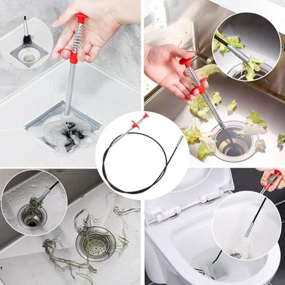 33" Drain Snake, Flexible Grabber Claw for Sink Shower Bathtub, Tight Space Drain Hair Removal Tool - color: 33inch