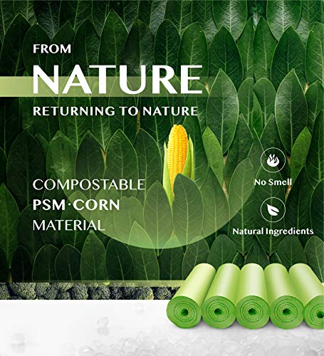 FORID 2.6 Gallon Compostable Garbage Bags, 150 Count, 5 Rolls – Green, Small, Durable, Thick, Unscented Trash Bags, 10 Liter - For Kitchen, Bathroom, Home, Office - style: 2.6 Gal (150 Count)