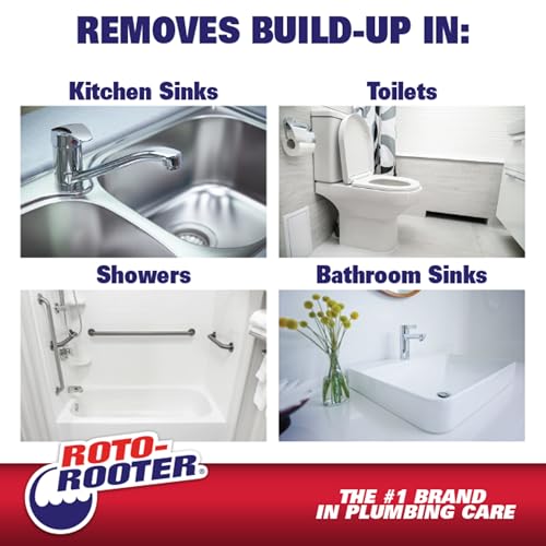 Roto-Rooter Build-Up Remover Drain Cleaner, Enzyme-Based Formula Helps Prevent Clogs and Grease Buildup, Removes Odor, Safe for Septic Systems, Pipes, Toilets, Drains and Sinks, 64 oz - size: 3.50 L x 5.75 W x 10.88 H