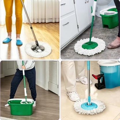 Spin Mop Replacement Heads, 6.3 Inch Microfiber Mop Refills Compatible with Hurricane, Mopnado, Simpli Magic and Other 360° Spin Mop Systems, Round Standard Universal Mop Pads (6 Colors) - color: 6 Colors