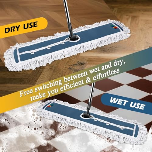MASTERTOP 93cm Microfibre Mop Heads Replacement for Industrial Mop, Cleaning Heads for Hardwood, Tile, Laminate, Garage, School, Mall, Suit for B0CQ7MQJ65 B0DPM7JNBL B0FBF93RXT - color: Blue(microfiber Mop Pads）