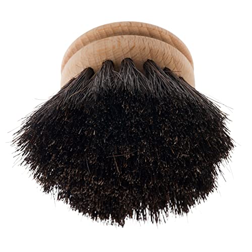 Redecker Dish Brush Set, Silicone Handle – Sand with Tampico & Horsehair Heads – Sustainable Cleaning System, Made in Germany - color: Sand