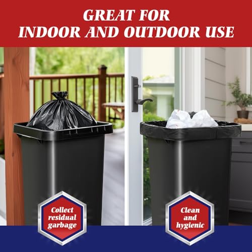 Teivio Black Large Trash Bags 40-45 Gallon 200 Count | Large Multipurpose | Fit 35,39,40,42,44,45 gallon Garbage Bin Liner | Kitchen | Lawn And Leaf Bags Outdoor Yard Waste Bag | Workshops Trash - size: 1 Count (Pack of 200), style: 200pcs-40 45 Gallon-Bl