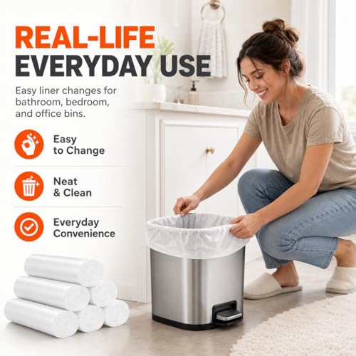 1 Gallon Small Trash Bags Garbage Bags by RayPard, 216 Counts, fit 0.5,0.8,1 Gal Waste Basket, 3-4.5 Liter mini Trash Can Liners for Home Office Kitchen Bathroom Bedroom, Clear - style: 216-1 Gallon-Clear