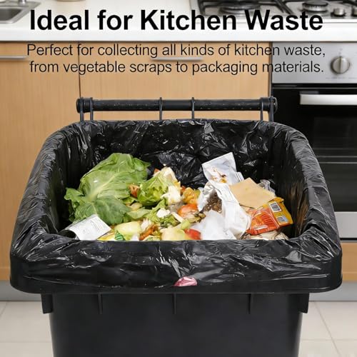 20 PCS/Ultra Large Size Trash Bags Thickened Leak-proof Waste Bag Tear-resistant Drawstring PE Waste Bag, 61 * 70cm, Black - color: Black