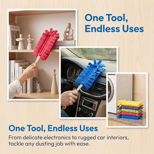 Reusable Duster Refills Compatible, New 360° Cleaning Fleece Refills Washable Duster Pads with Handle Included, Reusable Duster Refill Compatible for Furniture, Home Cleaning,Fan, Blinds (2 Set) - color: 2 Set