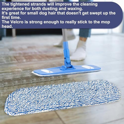 Replacement Mop Pad 16.5''x5.5'' for Floor Cleaning, 5 Pack Chenille Dust Mop Head Refills Attract and Pick Up Pet Hair, Washable Dry Cleaning Pads Compatible with Bona Mop and Most Spray Mops
