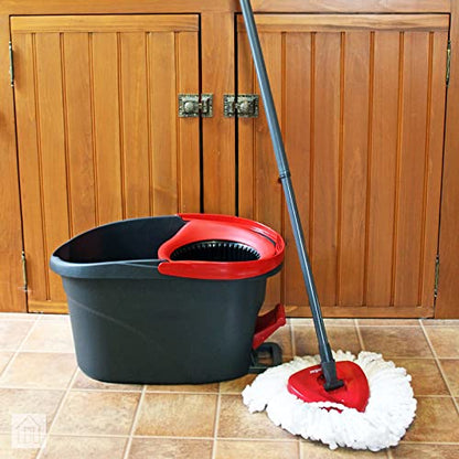 2 Pack Spin Mop Replacement Head Compatible with O Cedar EasyWring Spinning Mop Microfiber Mop Refills White Floor