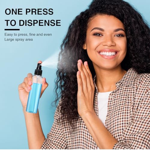 Kigley 100 Pcs Small Spray Bottle Bulk 4 oz Plastic Empty Mist Spray Bottles for Essential Oils Fine Mist Sprayer Reusable Refillable Portable Travel Containers for Perfume Cleaning Samples(Clear) - color: Clear